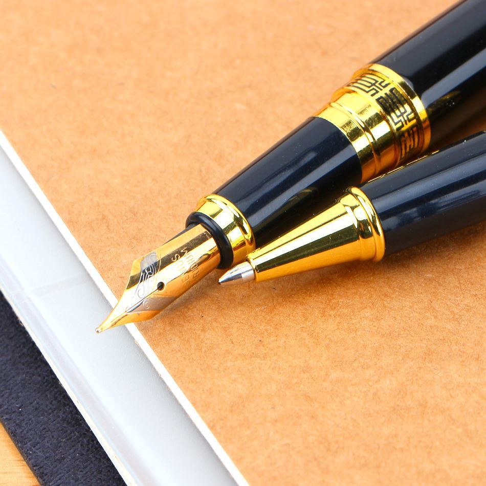 Patterned Metal Fountain Pen – Elegant Writing Tool with Iridium Nib