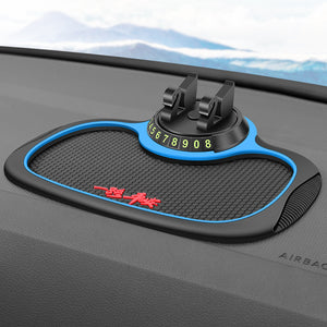 Universal Dashboard Anti-Slip Mat with Mobile Holder & Emergency Stop Sign Blue One size