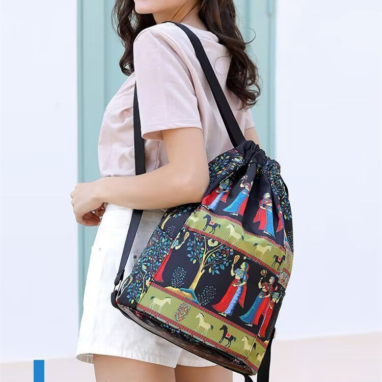 Women’s Oxford Drawstring Backpack – Stylish, Soft & Spacious