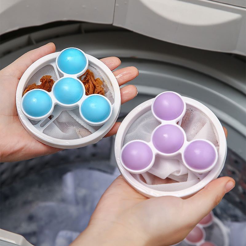 Reusable Laundry Lint Trap – Clothes Cleaning Hair Filter Net Pouch Purple