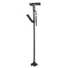 Foldable Adjustable Walking Stick with LED & Anti-Slip Base Black