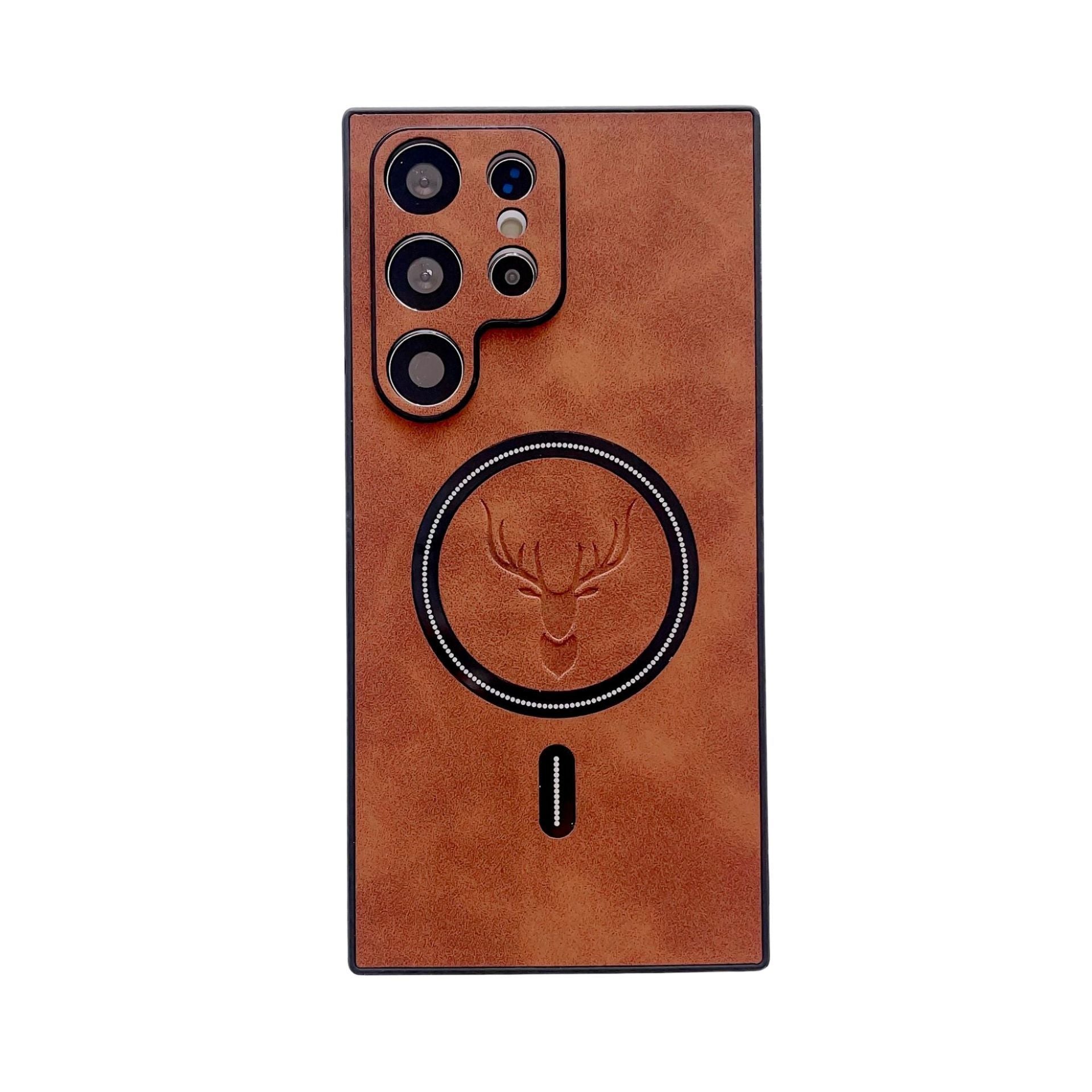 Magnetic Leather Case with Deer Design – For Samsung