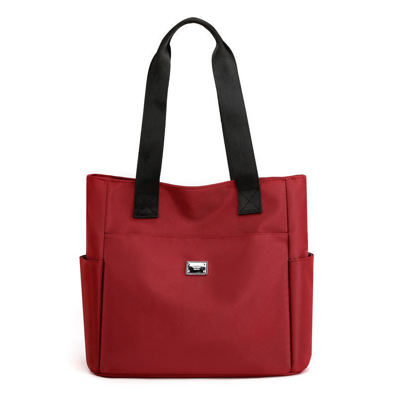 Women's Canvas Shoulder Bag – Versatile Large-Capacity Purse Wine Red