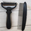 Pet Knot Remover Comb – Stainless Steel Grooming Tool for Cats & Dogs Black L WIth comb