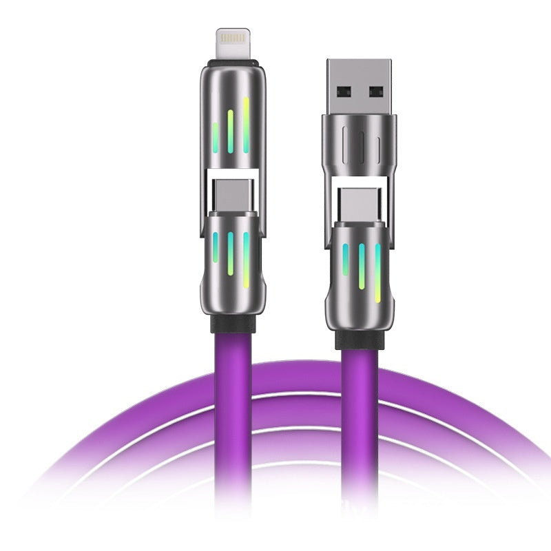 Universal 4-in-1 Fast Charging Cable – 240W USB-C, Micro, Lightning Multi-Charger