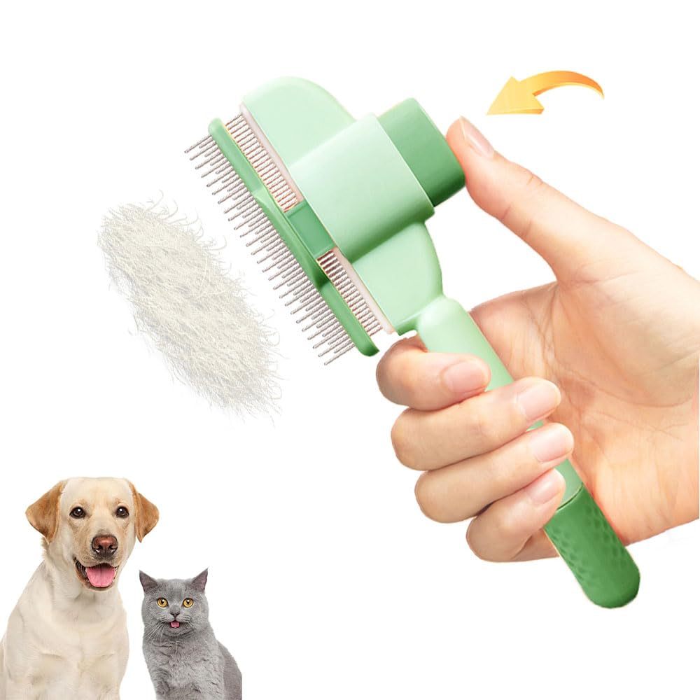 Self-Cleaning Pet Comb – Dual-Length Grooming Tool for Dogs & Cats