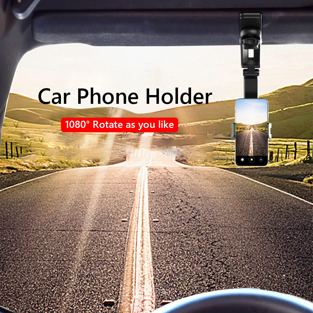 Universal Car Mount for Sun Visor & Rear Seat – Multi-Angle Phone Holder