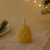 Realistic Paraffin Pine Cone LED Light – Holiday Candle Decoration Beige
