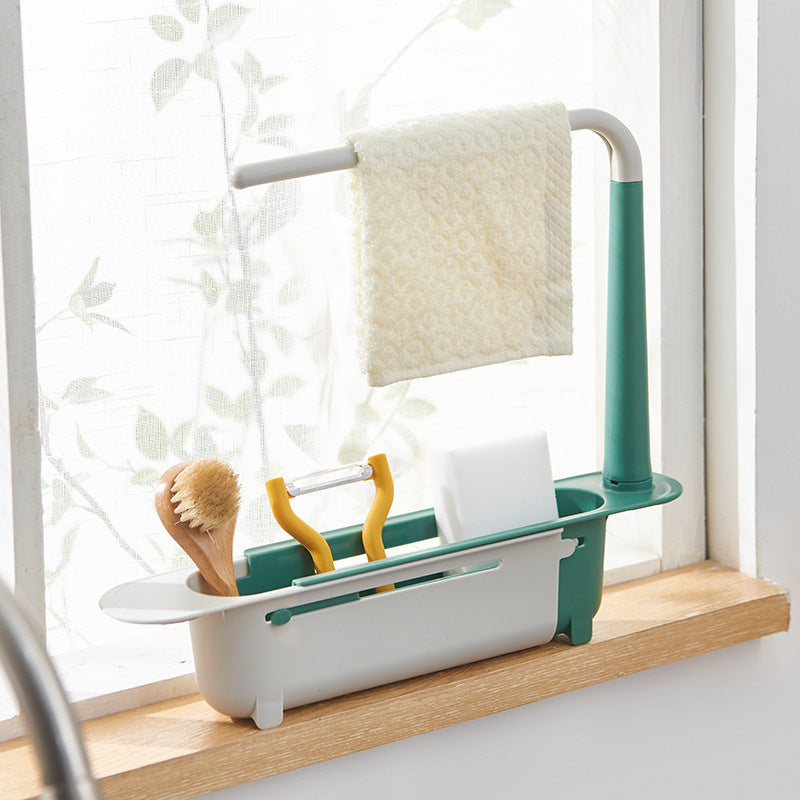 Adjustable Kitchen Sink Rack – Telescopic Drain Basket for Easy Storage