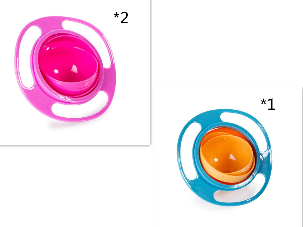360 Rotate Spill-proof Bowl for Babies - No More Mess at Mealtime Blue Pink