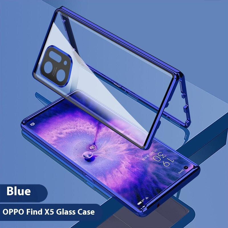 Magnetic Double-Sided Glass Phone Case – Full Body Shockproof Cover for OPPO