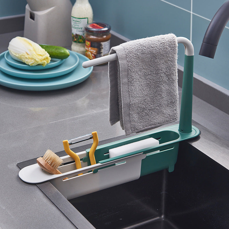 Adjustable Kitchen Sink Rack – Telescopic Drain Basket for Easy Storage