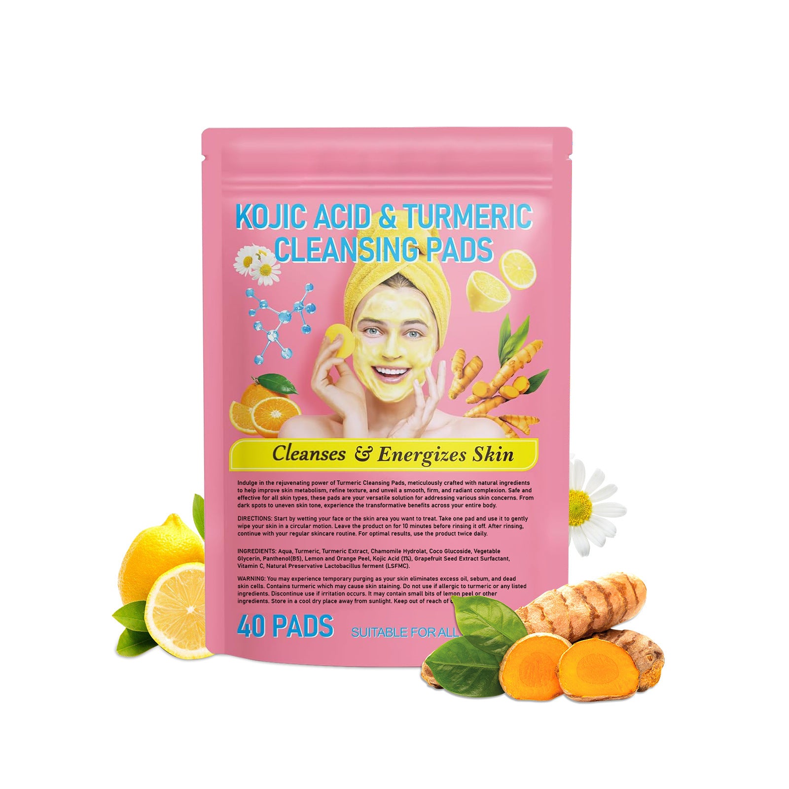 Compressed Turmeric Face Pads – Deep Cleansing & Brightening