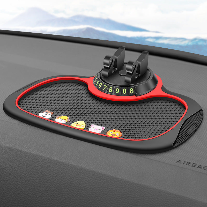 Universal Dashboard Anti-Slip Mat with Mobile Holder & Emergency Stop Sign