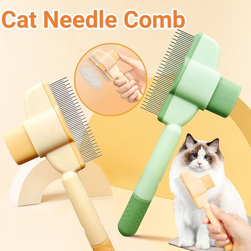 Self-Cleaning Pet Comb – Dual-Length Grooming Tool for Dogs & Cats